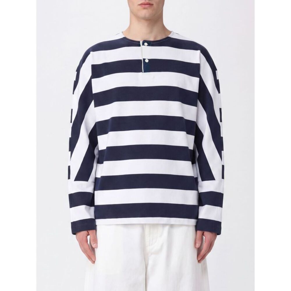 Jacquemus Men Jacquemus Striped Long-Sleeve Cotton Henley Shirt